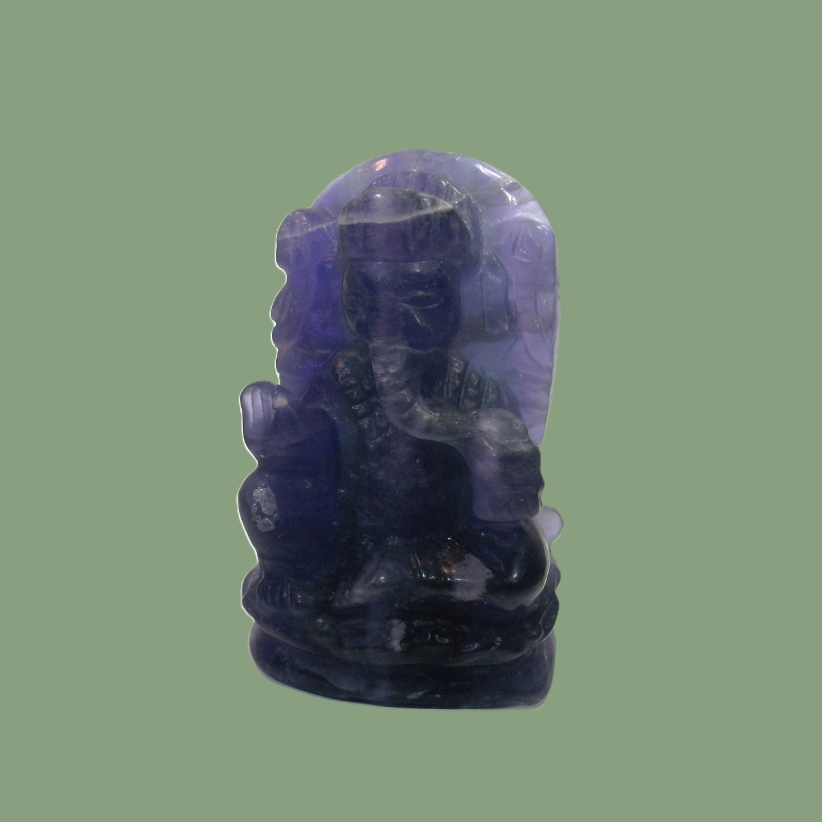 Statuette Ganesh en Fluorine Violette