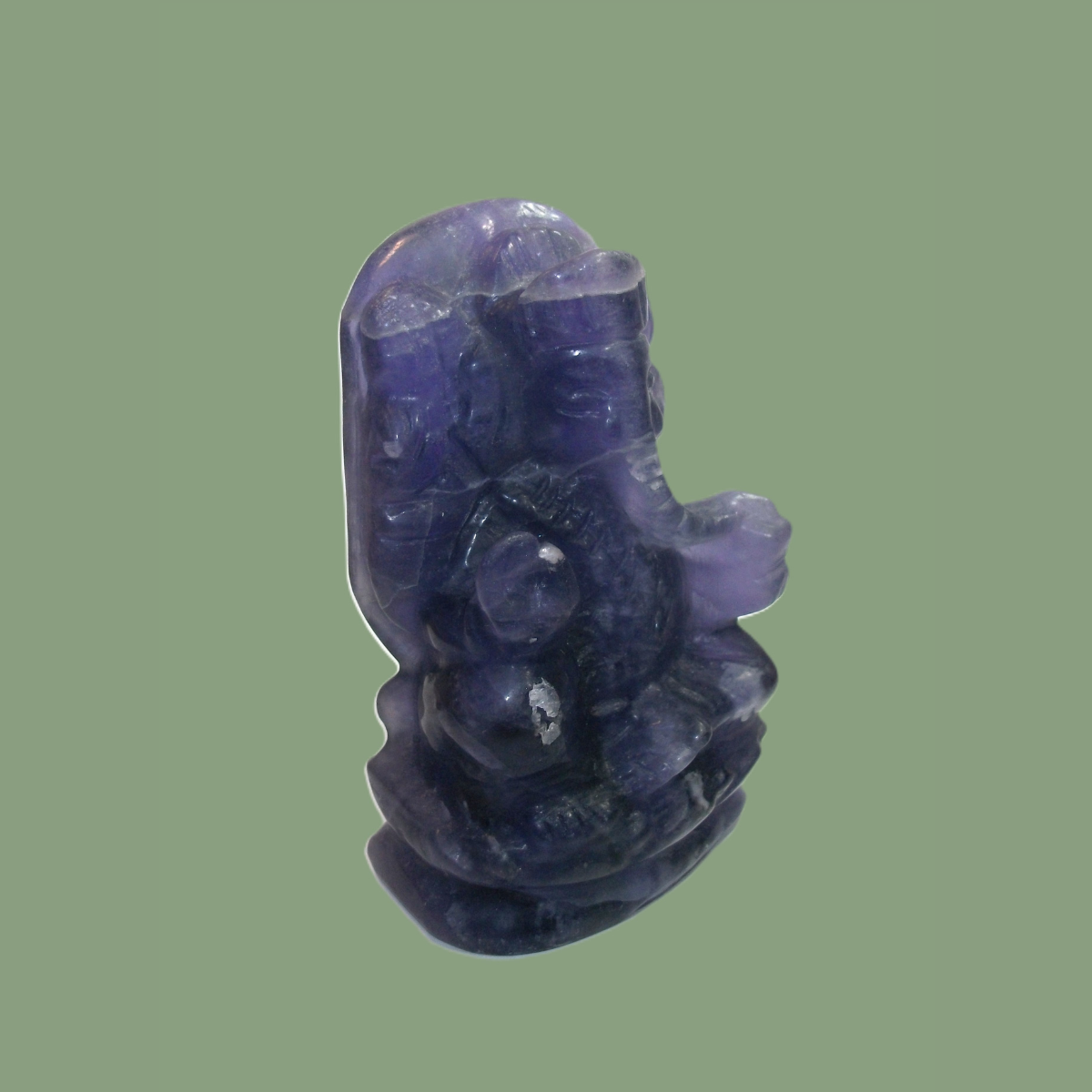 Statuette Ganesh en Fluorine Violette