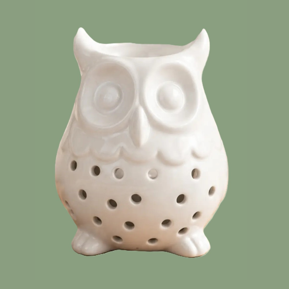 Brûleur de Parfum en Céramique Hibou — Compatible Fondants