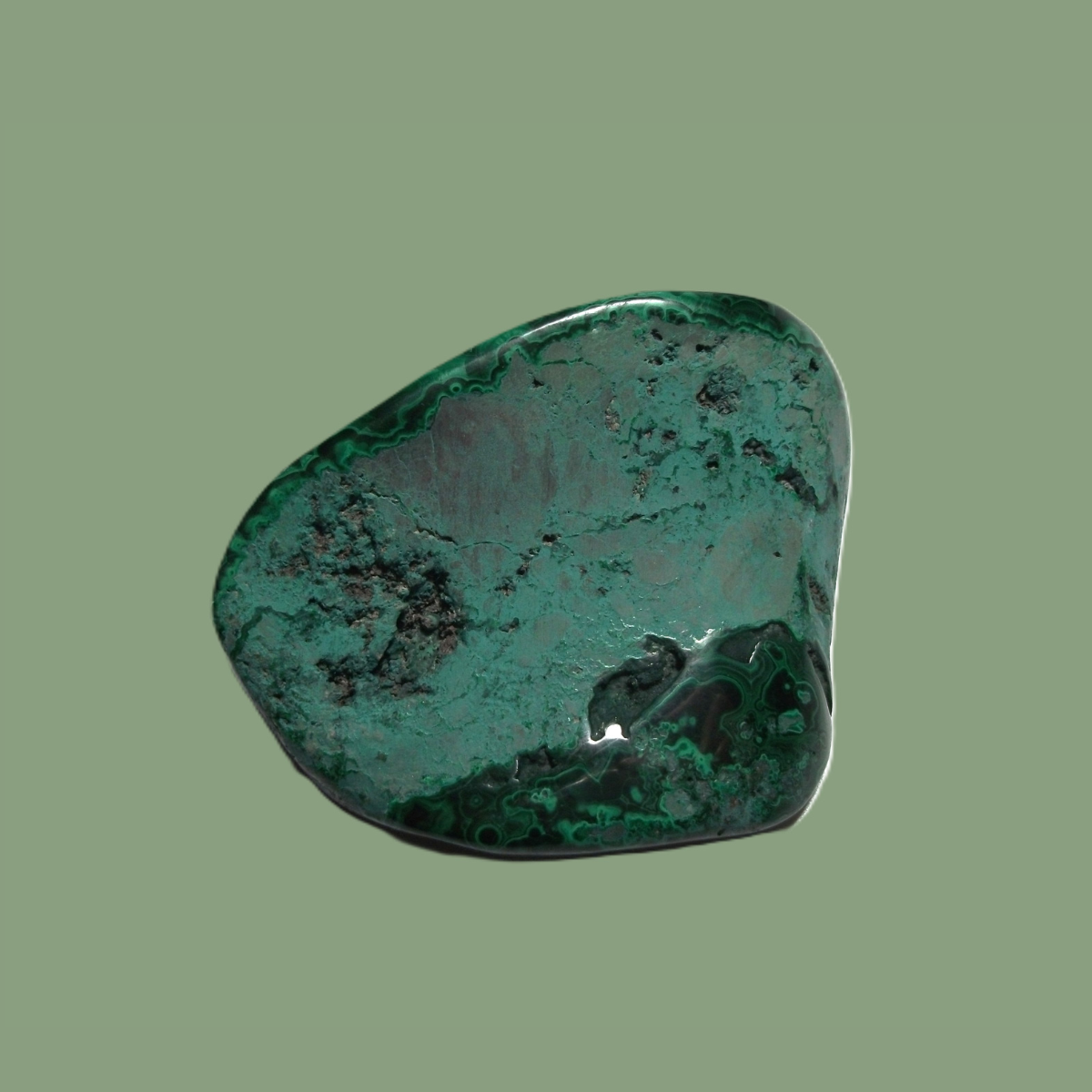 Malachite naturelle polie - Forme libre (Grade AA)