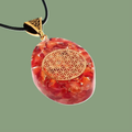 Pendentif Orgonite en Cornaline & Fleur de Vie