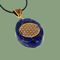 Pendentif Orgonite en Lapis-Lazuli & Fleur de Vie