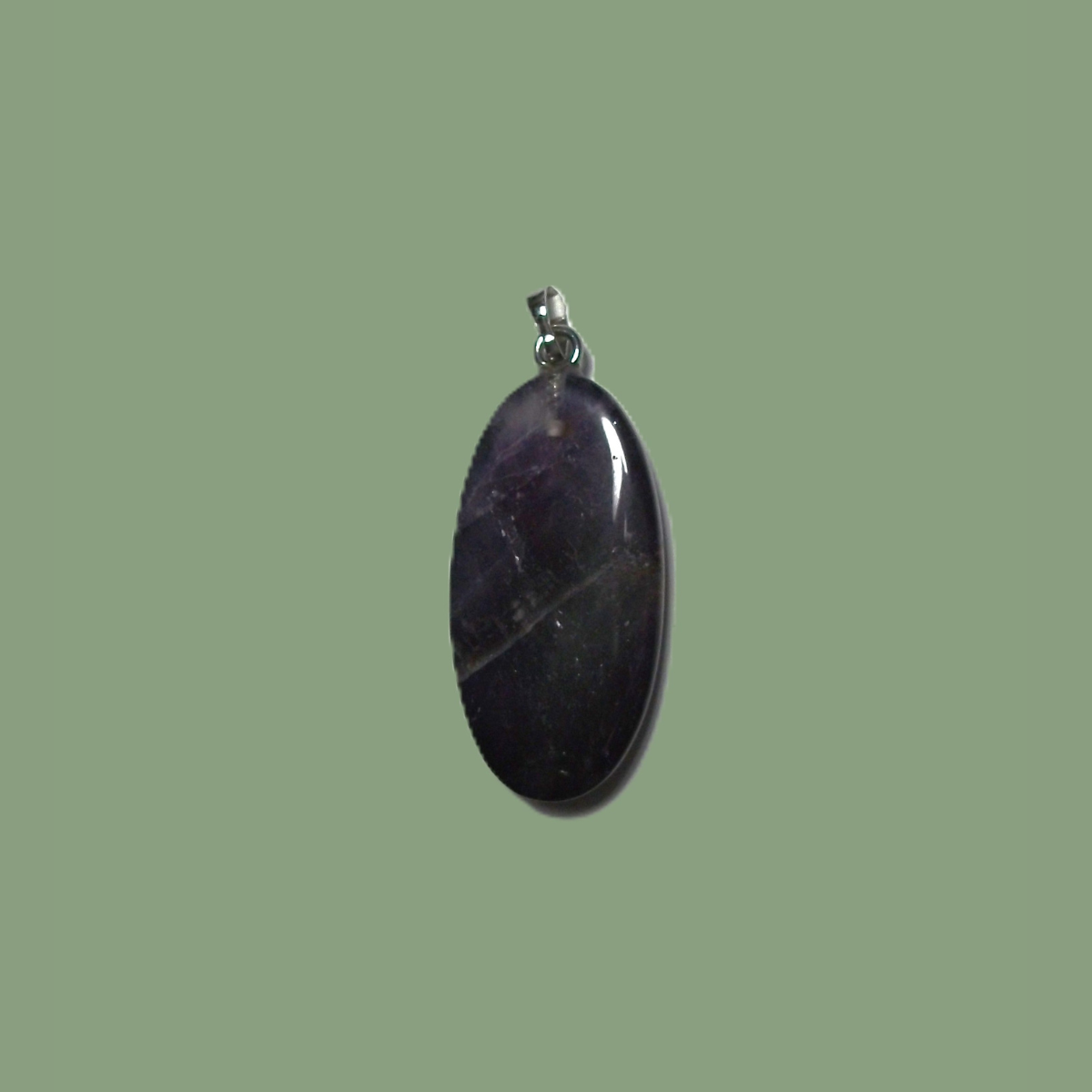 Pendentif Ovale Améthyste Chevron
