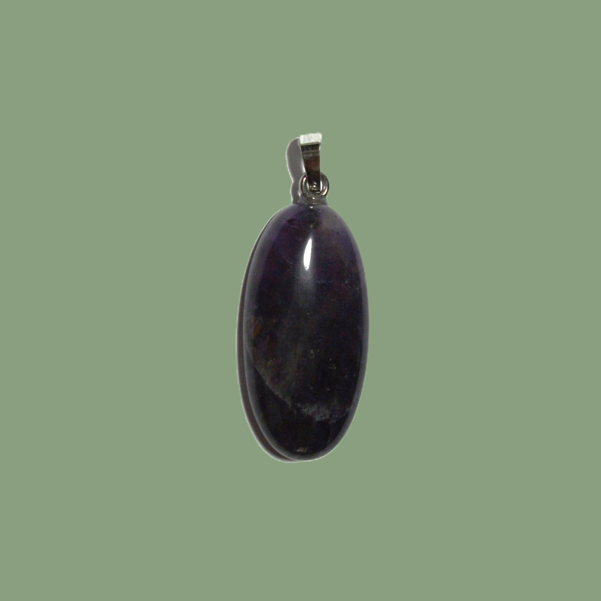 Pendentif Ovale Améthyste Chevron