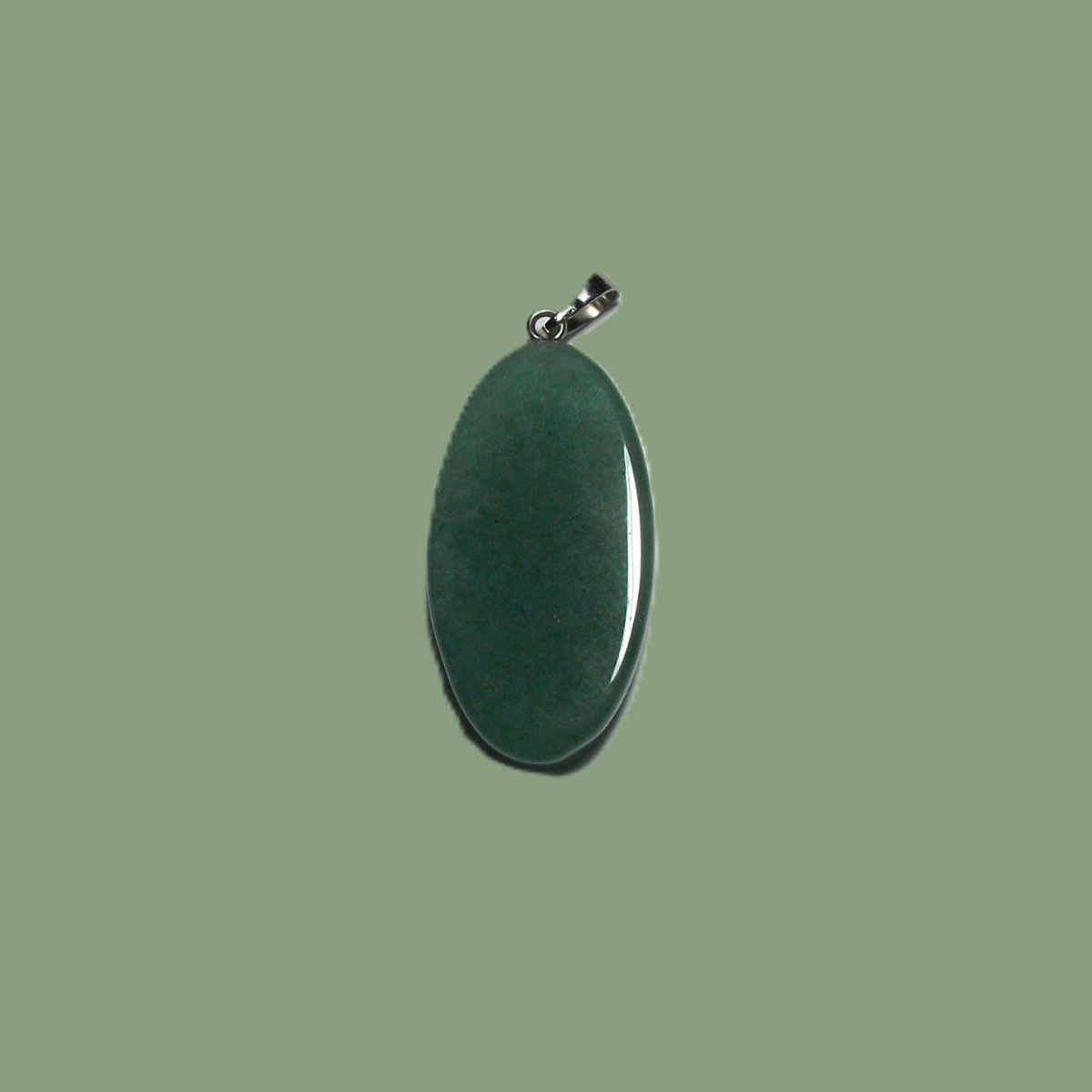 Pendentif Ovale Aventurine Verte