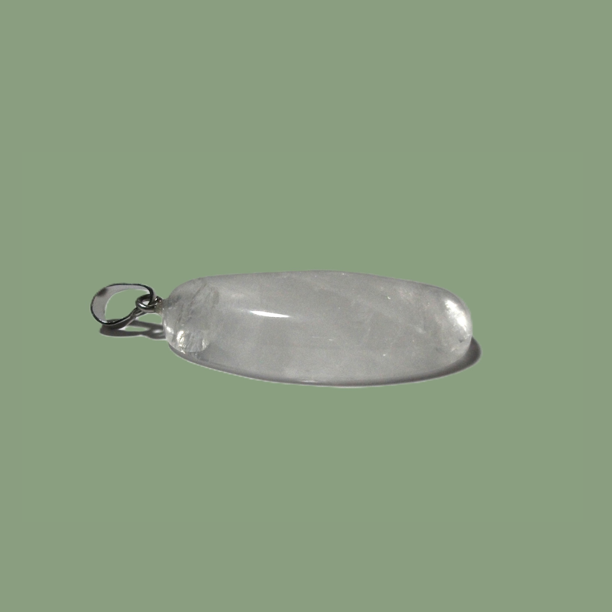 Pendentif Ovale Cristal de Roche
