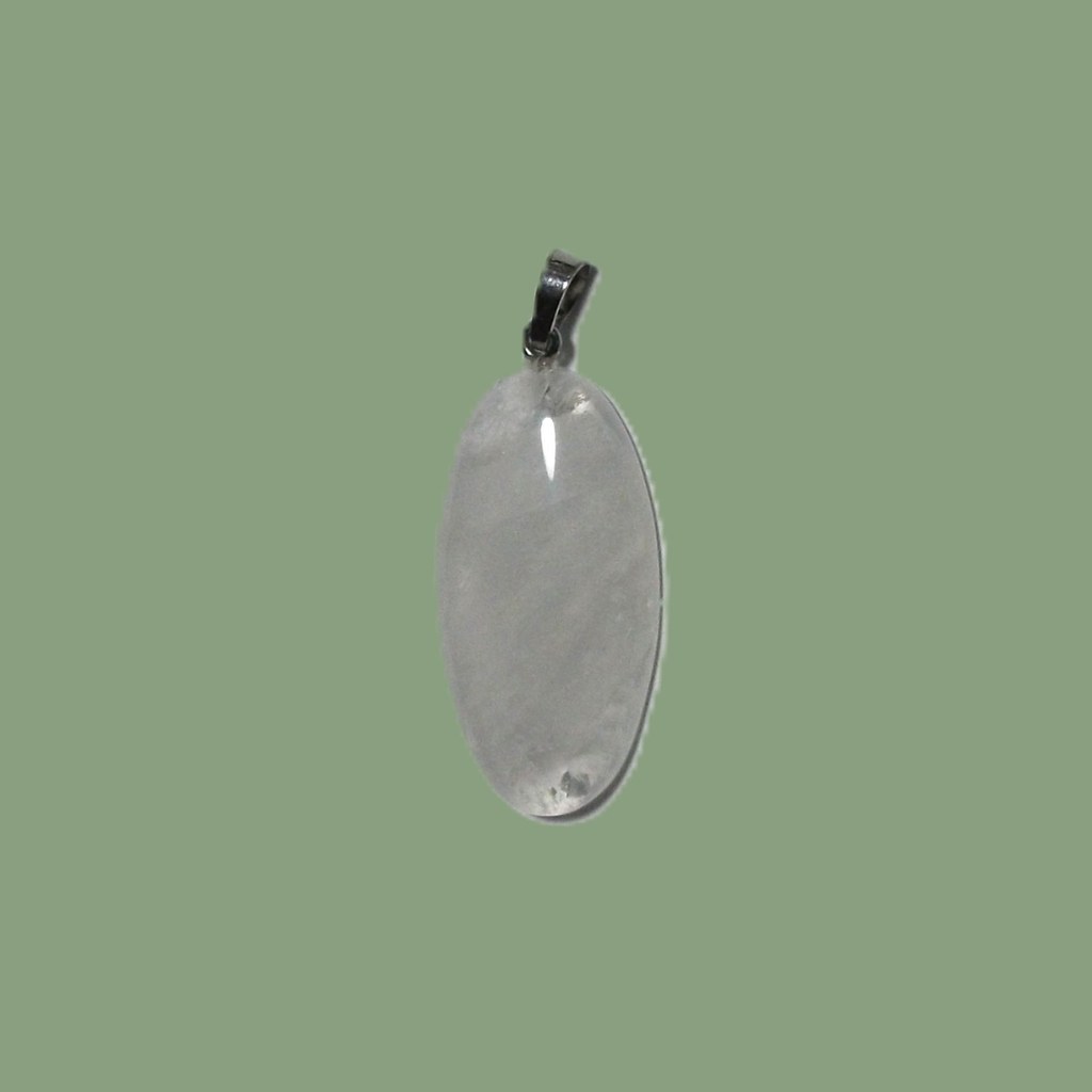 Pendentif Ovale Cristal de Roche