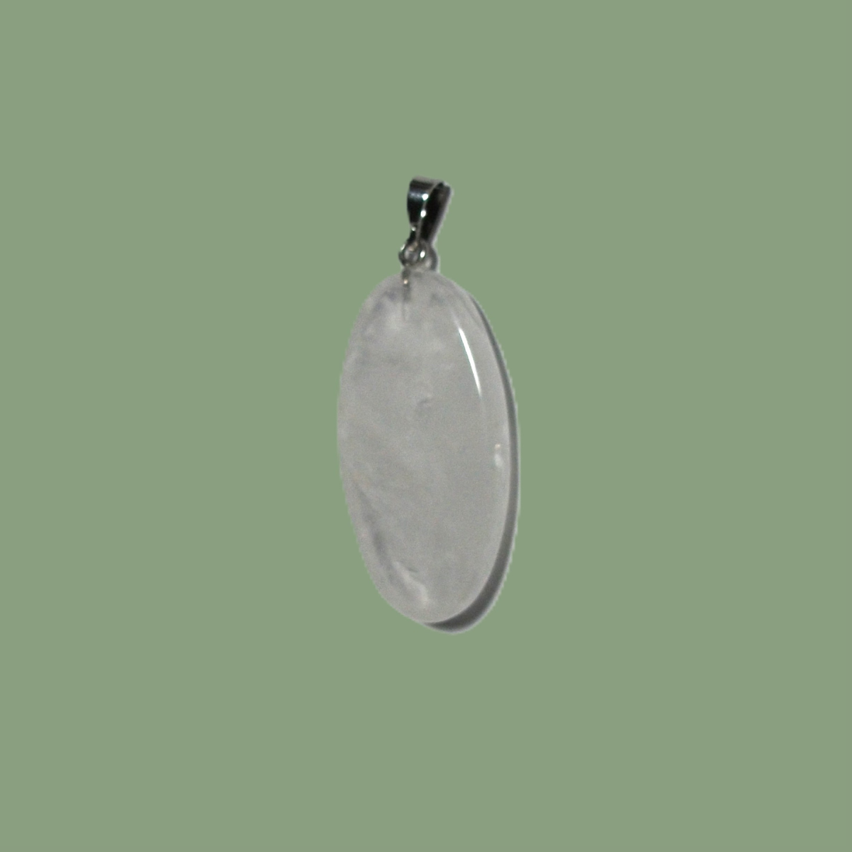 Pendentif Ovale Cristal de Roche