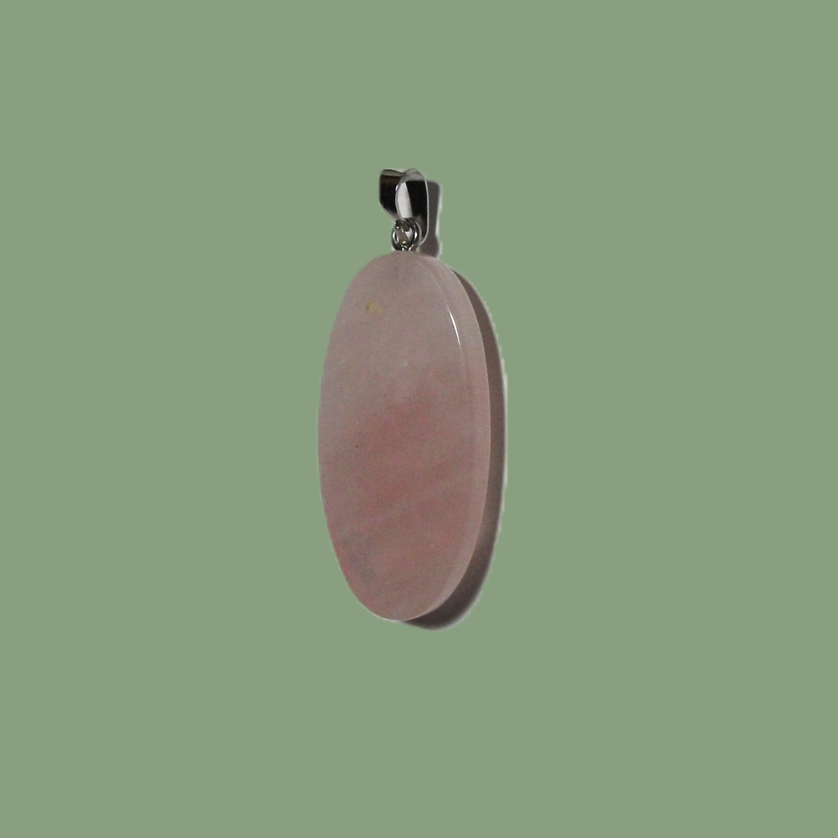 Pendentif Ovale Quartz Rose