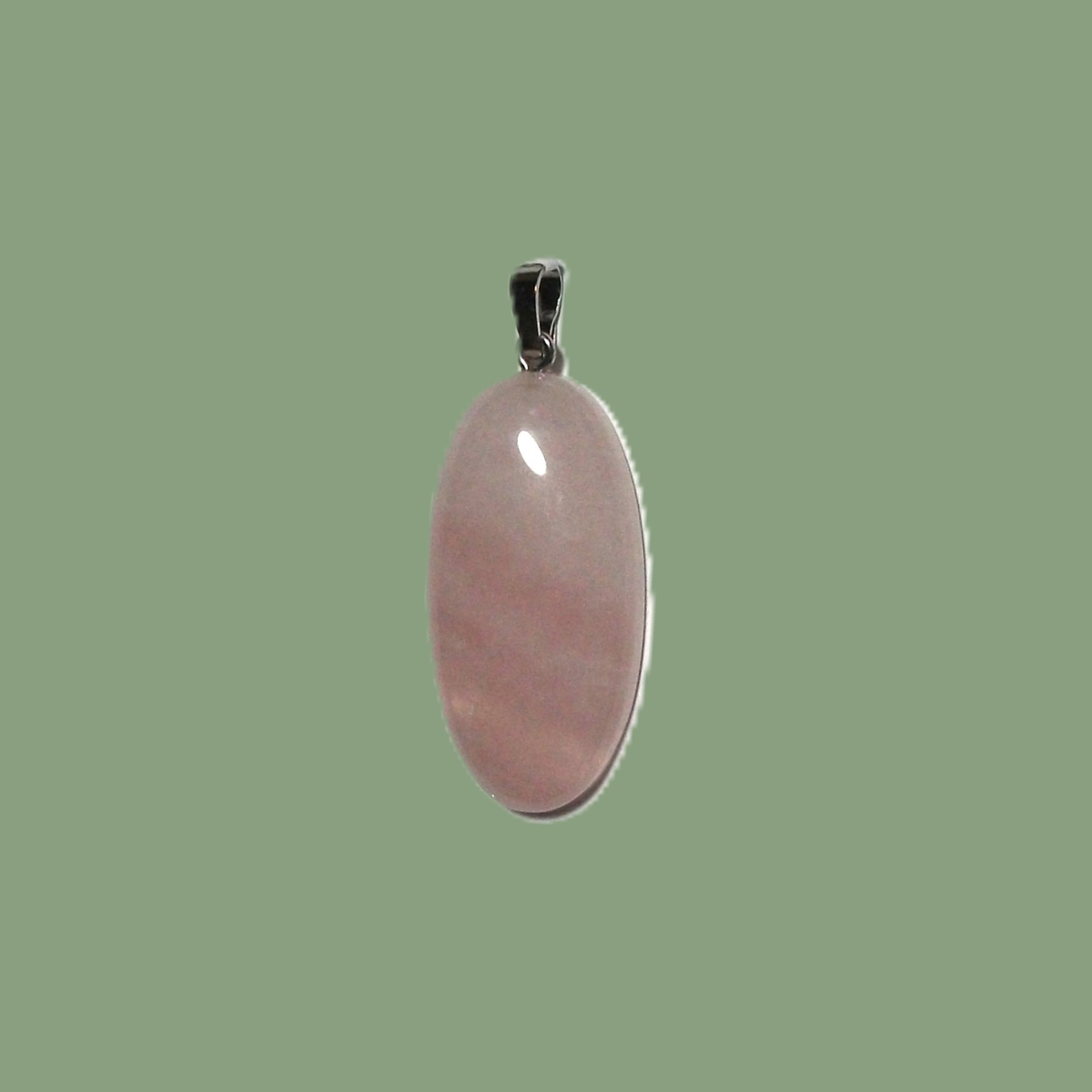 Pendentif Ovale Quartz Rose