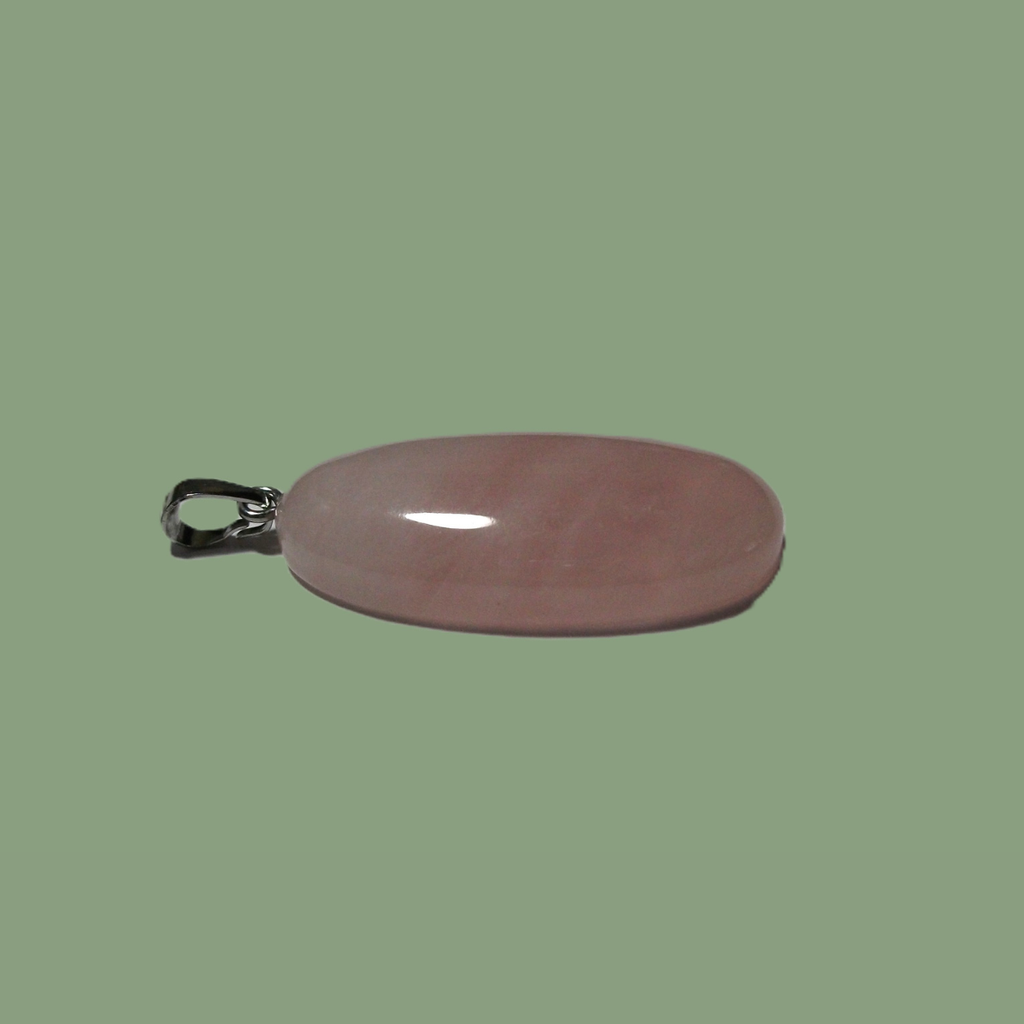 Pendentif Ovale Quartz Rose