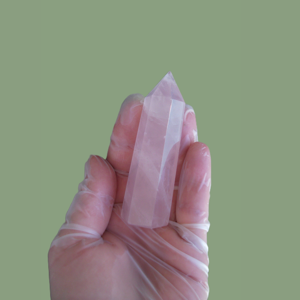 Pointe Polie en Quartz Rose d’Afrique du Sud