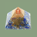 Pyramide Orgonite en Lapis-Lazuli & Cube de Métatron