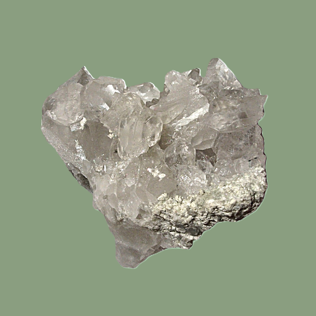 Groupe de Quartz Hyalin sur Gangue avec Biterminé Gemme – Chamonix