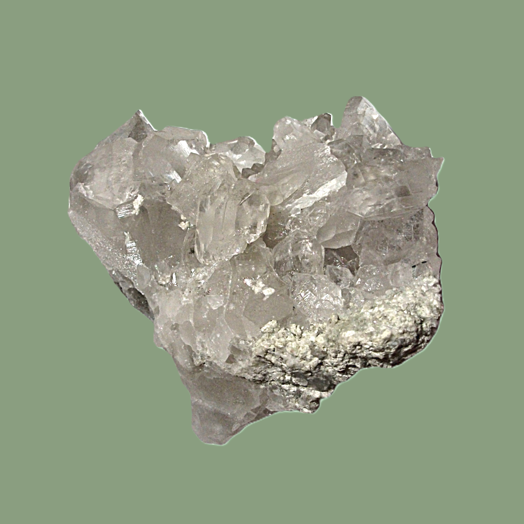 Groupe de Quartz Hyalin sur Gangue avec Biterminé Gemme – Chamonix