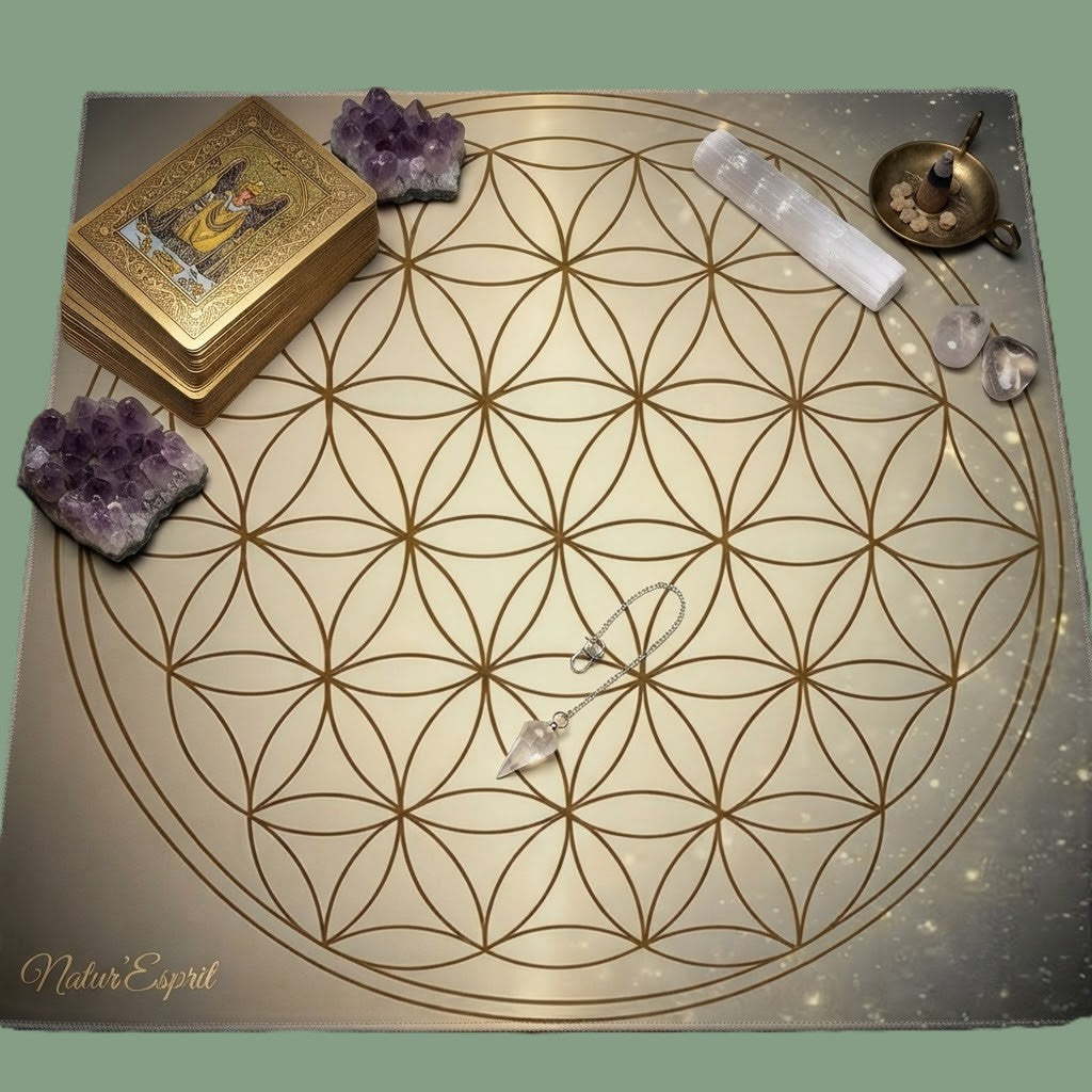 Nappe de Tarot Géométrie Sacrée « Fleur de Vie »