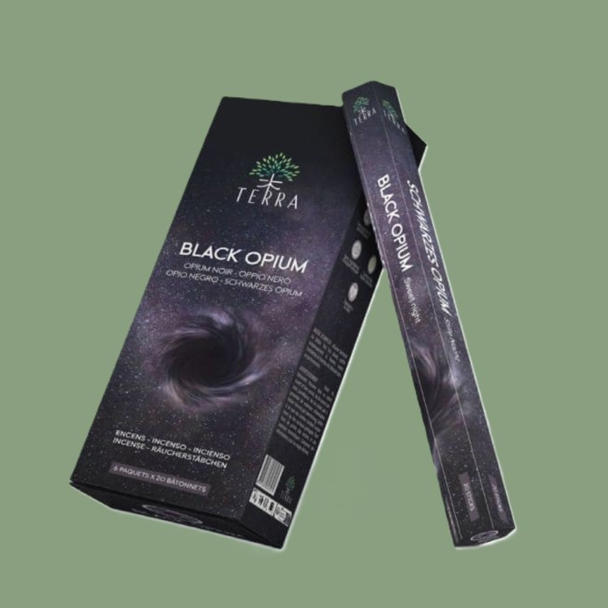 Encens Naturel Sans Charbon Hexa « Black Opium » – Terra